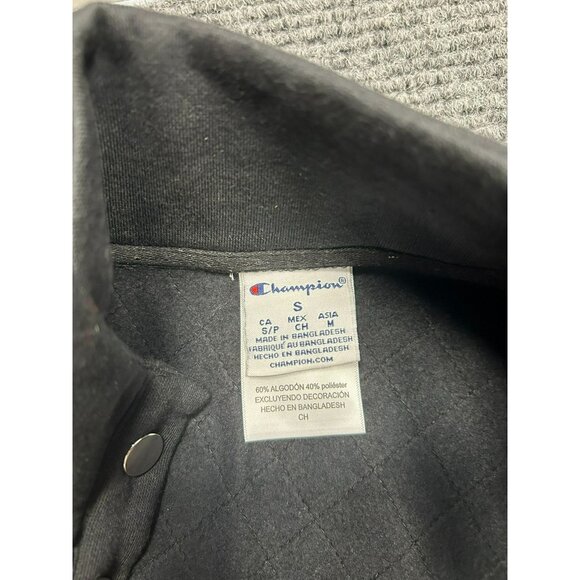 Champion Men's KSU Quarter Snap Pullover Sweatshirt S Black Cotton Blend - Picture 3 of 5